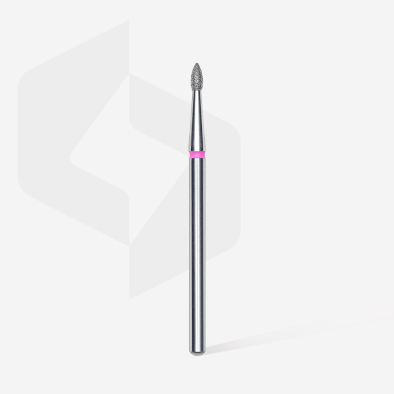 Diamond nail drill bit Staleks, pointed “bud” , red, head diameter 1.8 mm/ working part 4 mm