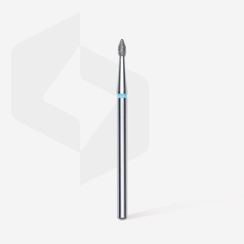 Diamond nail drill bit, pointed “bud” , blue, head diameter 1.8 mm/ working part 4 mm