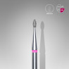 Diamond nail drill bit, rounded “bud” , red, head diameter 1.6 mm/ working part 3.4 mm