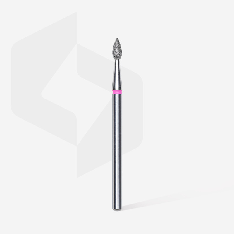 Diamond nail drill bit, “drop” , red, head diameter 2,3 mm/ working part 5 mm