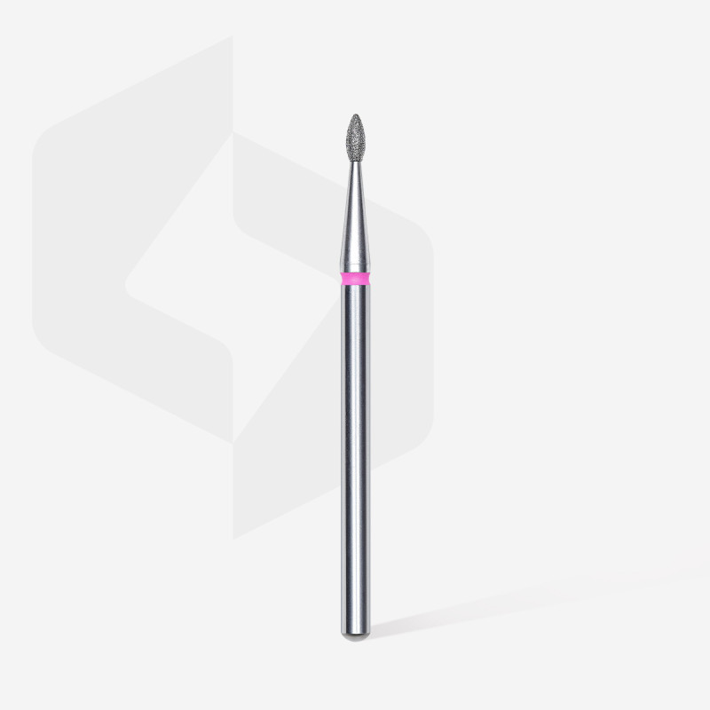 Diamond nail drill bit, “drop” , red, head diameter 1.6 mm/ working part 4 mm