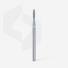 Diamond nail drill bit, pointed “flame”, blue, head diameter 1.6 mm/ working part 8 mm