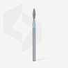 Diamond nail drill bit, pointed “flame” Staleks, blue, head diameter 2.1 mm/ working part 8 mm