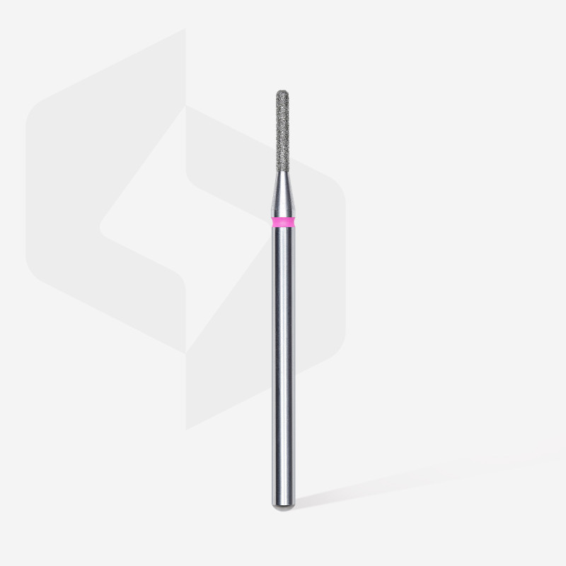Diamond nail drill bit Staleks, rounded “cylinder”, red, head diameter 1.4 mm/ working part 8 mm