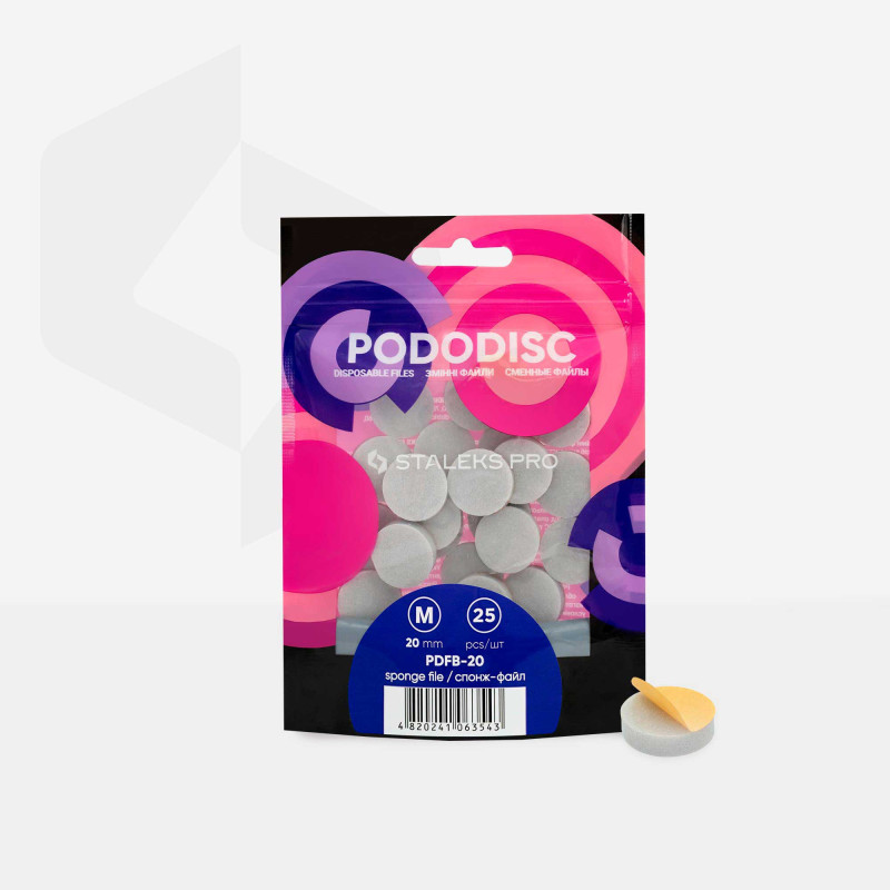 Disposable files-sponges for pedicure disc Pododisc Staleks Pro M - 20 mm (25 pcs) [PDFB-20]