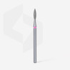 Diamond nail drill bit, pointed “flame” Staleks, red, head diameter 2.1 mm/ working part 8 mm