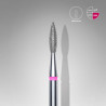 Diamond nail drill bit, pointed “flame” Staleks, red, head diameter 2.1 mm/ working part 8 mm