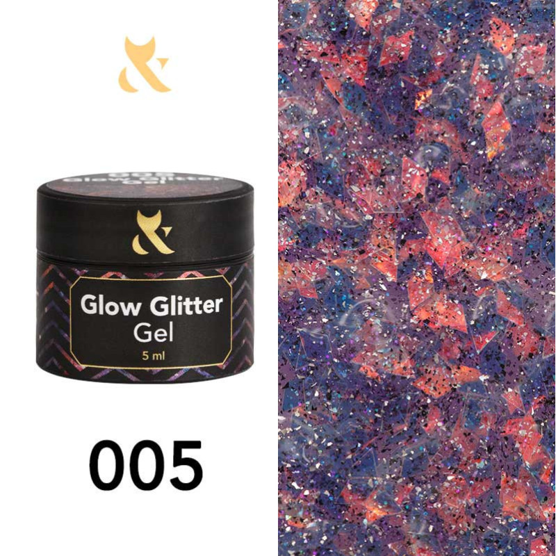 Gel paint - Glow Glitter Gel FOX 005 - 5 ml