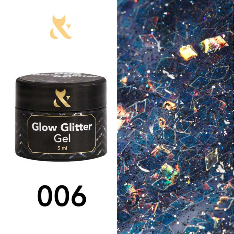 Gel paint - Glow Glitter Gel FOX 006 - 5 ml