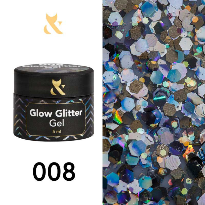 Gel paint - Glow Glitter Gel FOX 008 - 5 ml