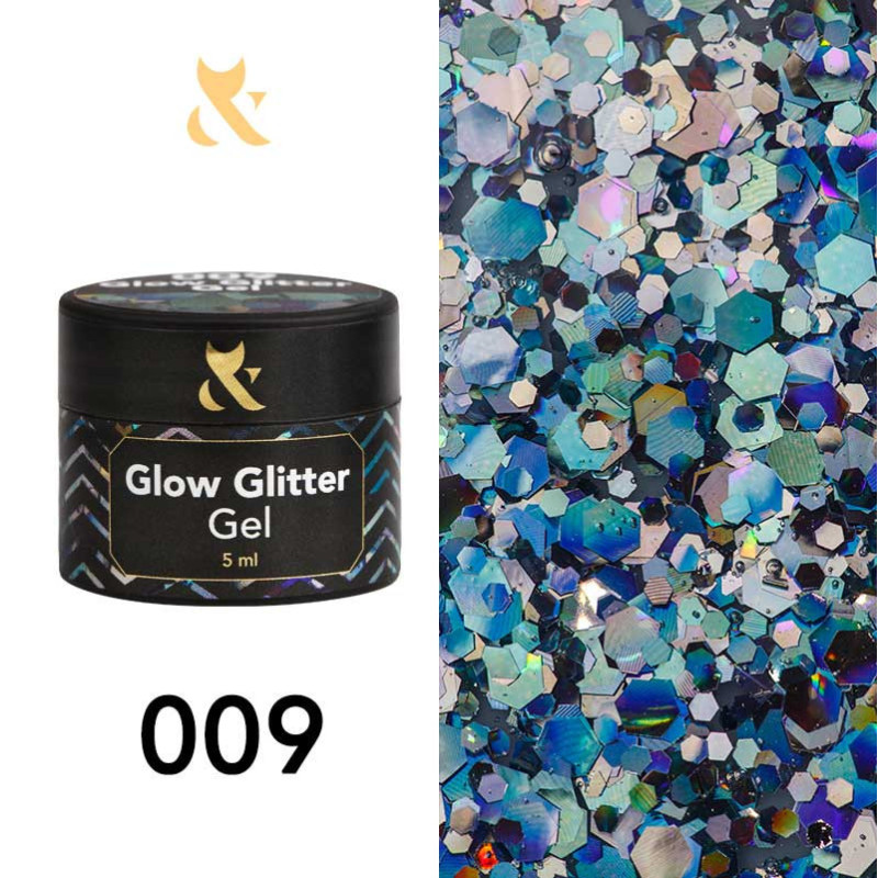 Gel paint - Glow Glitter Gel FOX 009 - 5 ml