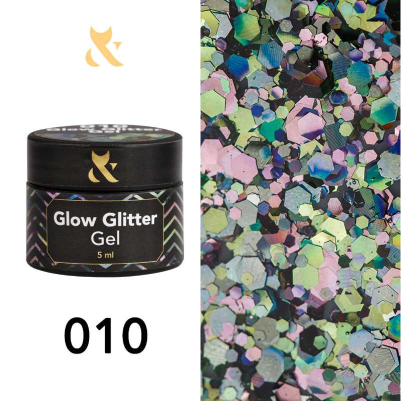 Gel paint - Glow Glitter Gel FOX 010 - 5 ml