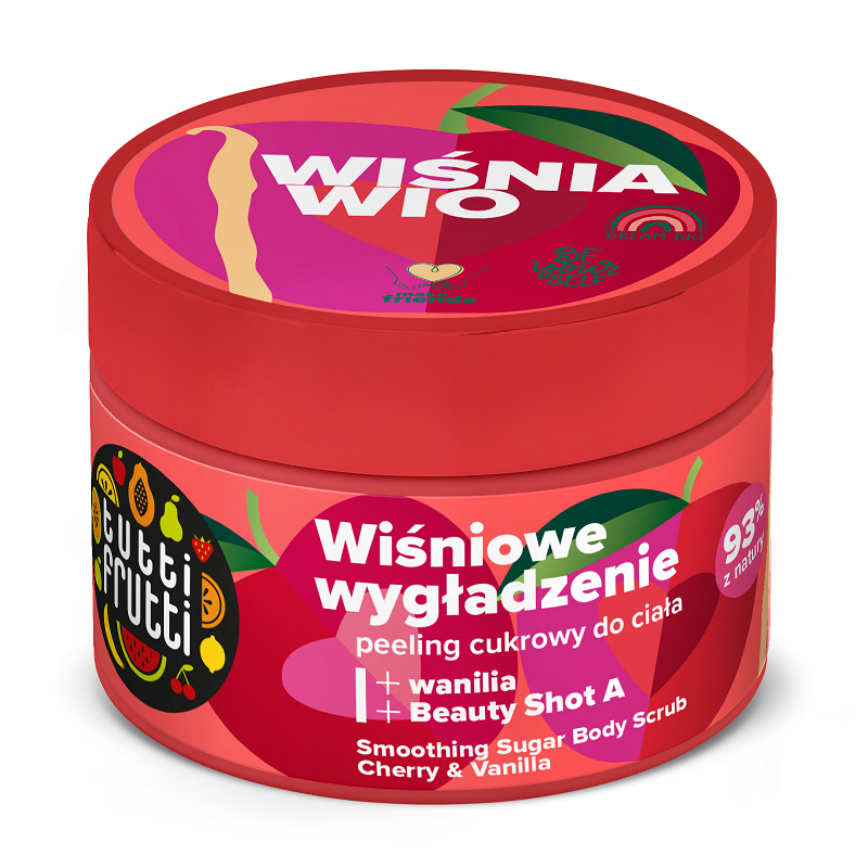 Smoothing sugar body scrub Farmona Tutti Frutti - Cherry & Vanilla 300 g