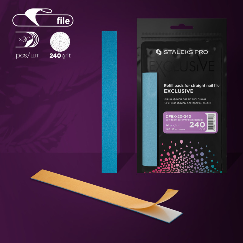 Kynsiviila (Tarra) - Staleks Pro Exclusive 20 (pehmeä), 240 grit (30 kpl)