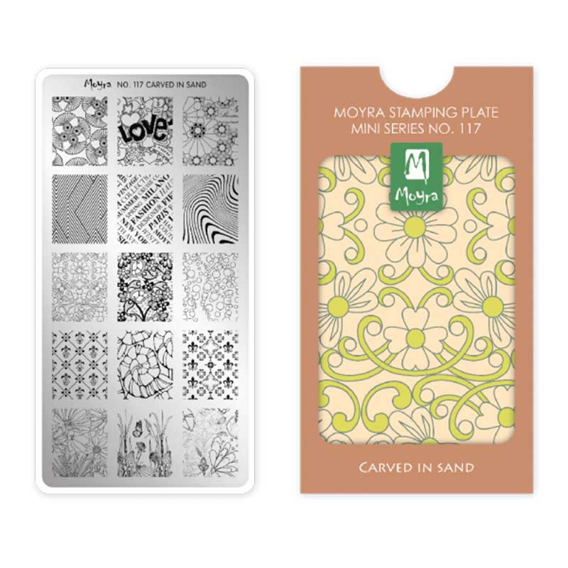 Stamping plate Moyra mini - Carved in sand - 117