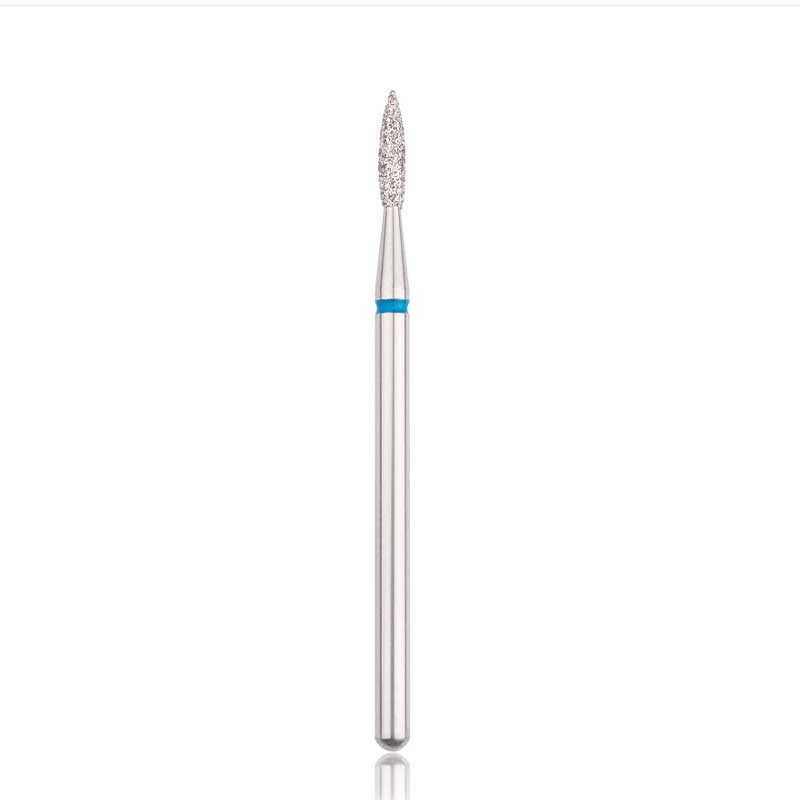 Diamond nail drill bit, “flame” , blue, diameter 1,8 mm/ working part 8 mm HEAD