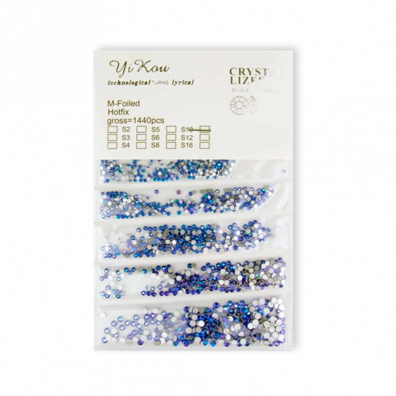 Crystals, mix, Blue - 1440 pcs
