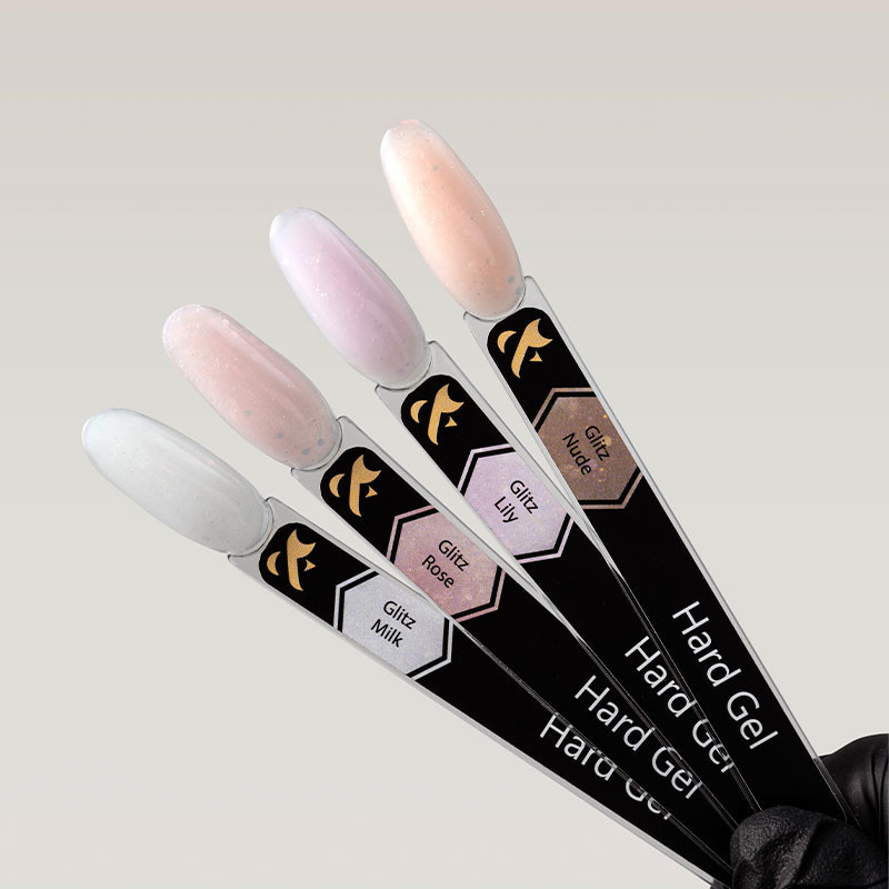 Aufbaugel - Hard gel F.O.X - Glitz Nude - 15 m