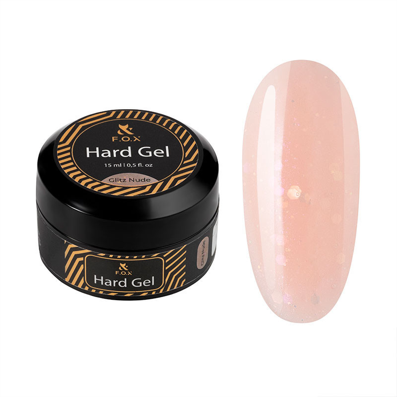 Aufbaugel - Hard gel F.O.X - Glitz Nude - 15 m