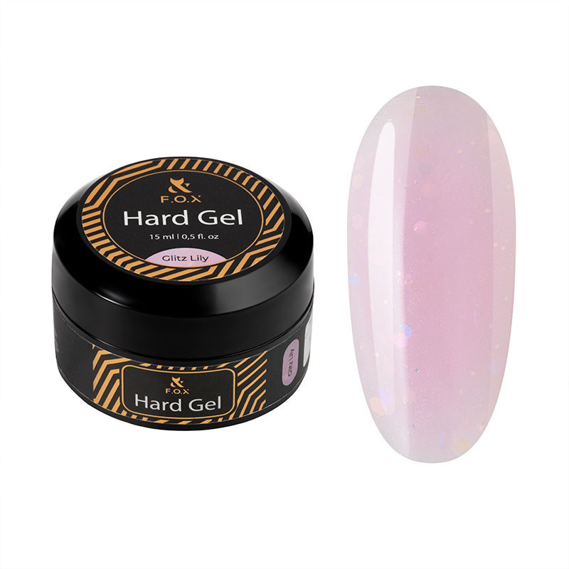 Гель для наращивания ногтей - Hard gel F.O.X - Glitz Lily - 15 мл