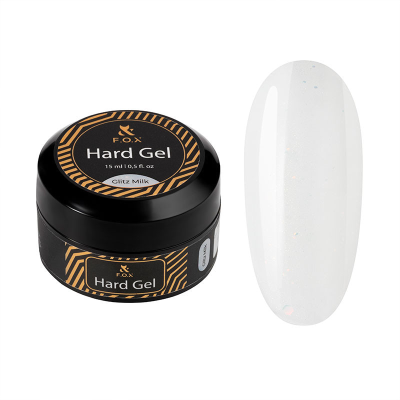 Гель для наращивания ногтей - Hard gel F.O.X - Glitz Milk -15 мл