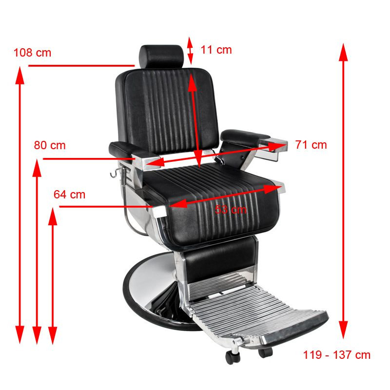 Gabbiano royal black barber chair