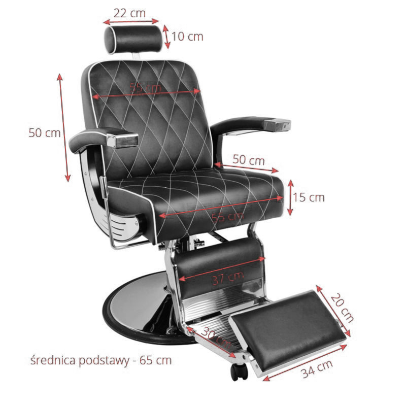 Gabbiano Black Imperial Barber Chair