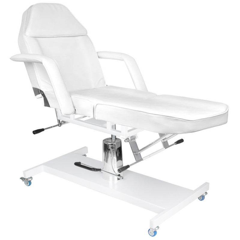Cosmetic chair hyd. basic 210 white on wheels