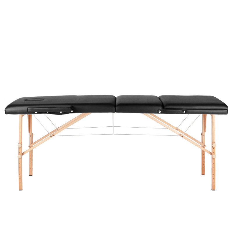 3-section black comfort massage table, wood comfort