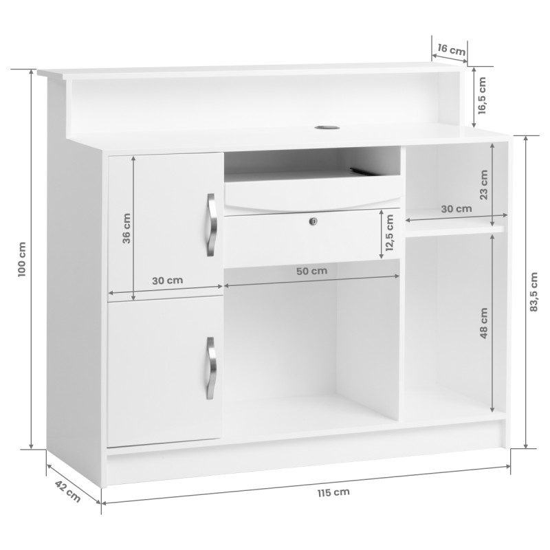 Gabbiano Reception Desk G26B White