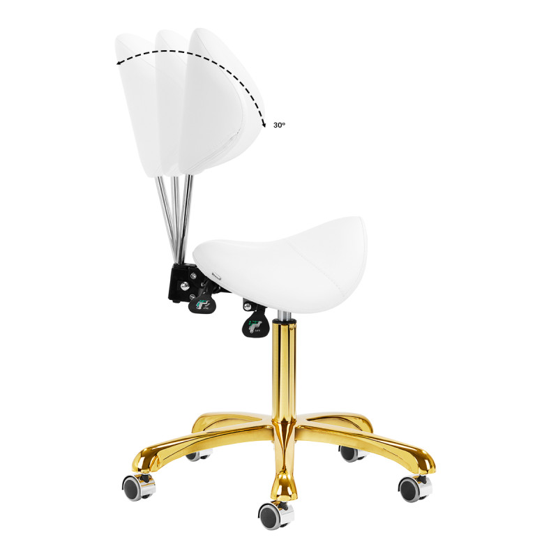 Giovanni cosmetic stool 1004 gold white