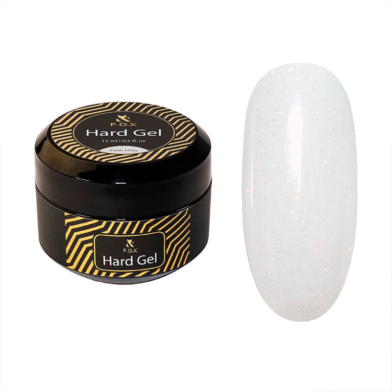 Гель для наращивания ногтей - Hard gel F.O.X - Flash Milky - 15 мл