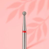 Diamond drill bits for manicure "Ball" - Orange Beauty Tools - Red - 3.0 mm