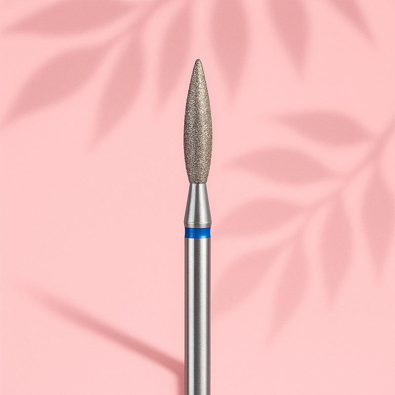 Алмазная фреза для маникюра "Пламя" - Orange Beauty Tools - Синяя - 2.0*9.0 мм