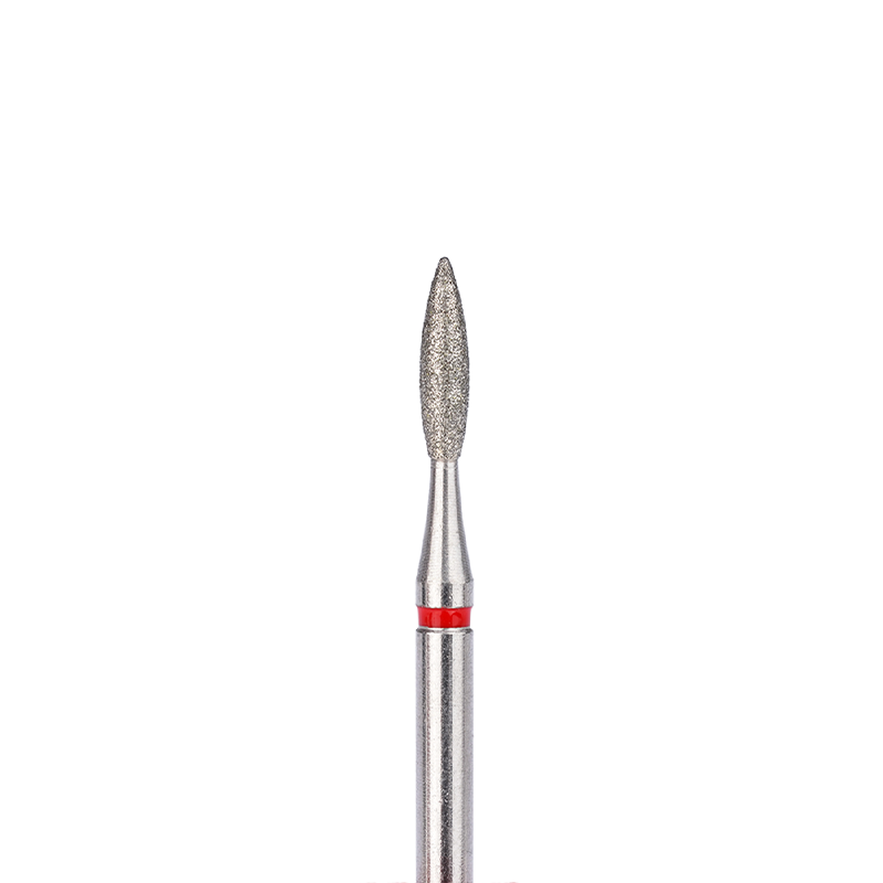 Алмазная фреза для маникюра "Пламя" - Orange Beauty Tools - Красная - 2.0*8.0 мм