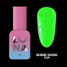 Top Coat für Gellack – Lunamoon Top Shine Dark Green – leuchtet im Dunkeln – 13 ml