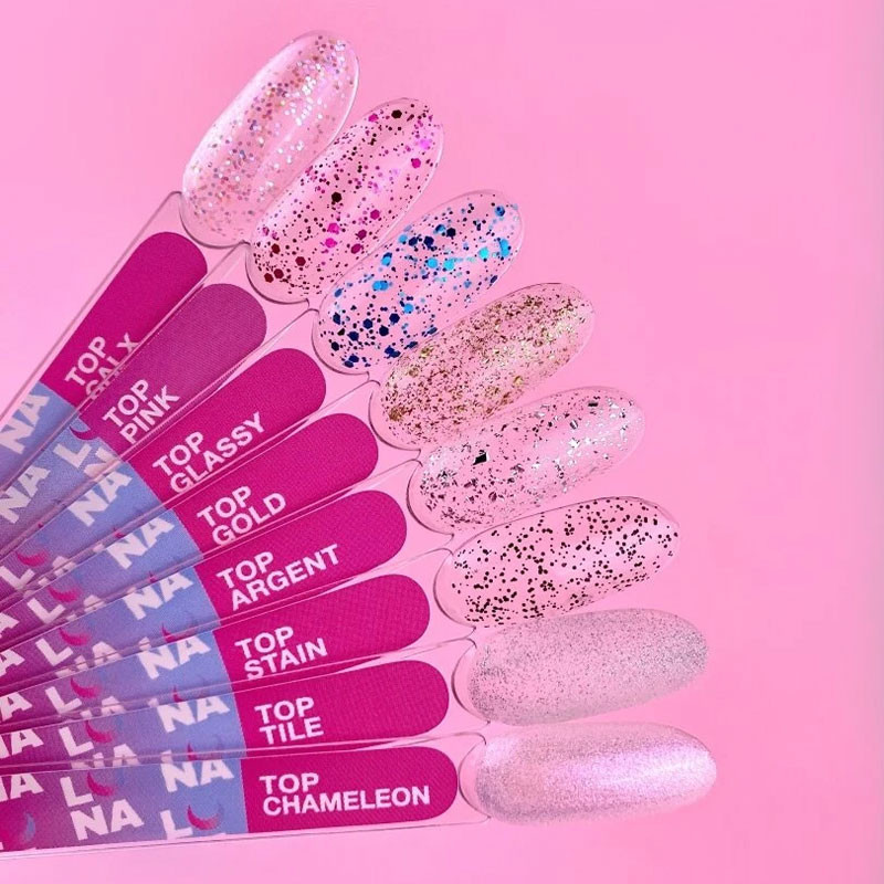 Top Coat für Gellack – Lunamoon Top Pink – ohne Schwitzschicht – 13 ml