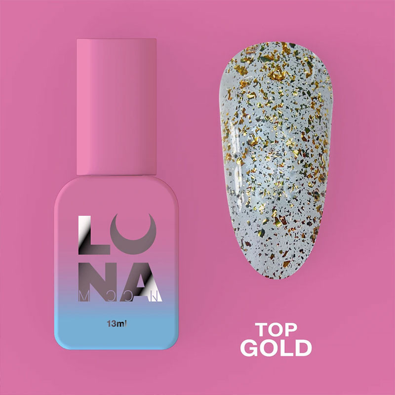 Top Coat für Gellack – Lunamoon Top Gold – 13 ml