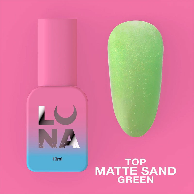 Matte top coat no-wipe – Lunamoon Top Matte Sand Green – 13 ml