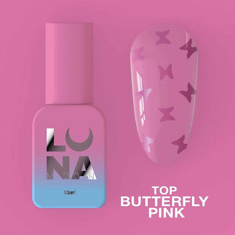 Top coat no-wipe – Lunamoon Top Butterfly Pink – 13 ml