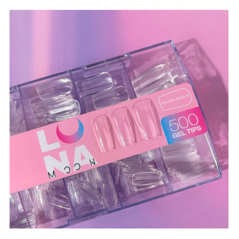Gel-Nageltips – LunaMoon Square Medium – 500 Stk