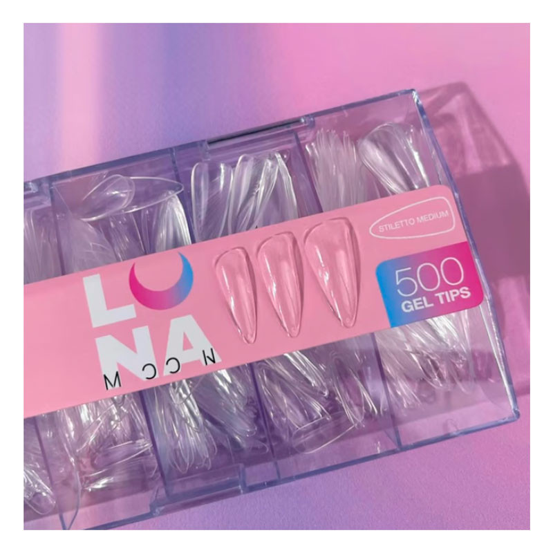 Gel-Nageltips – LunaMoon Stiletto Medium – 500 Stk