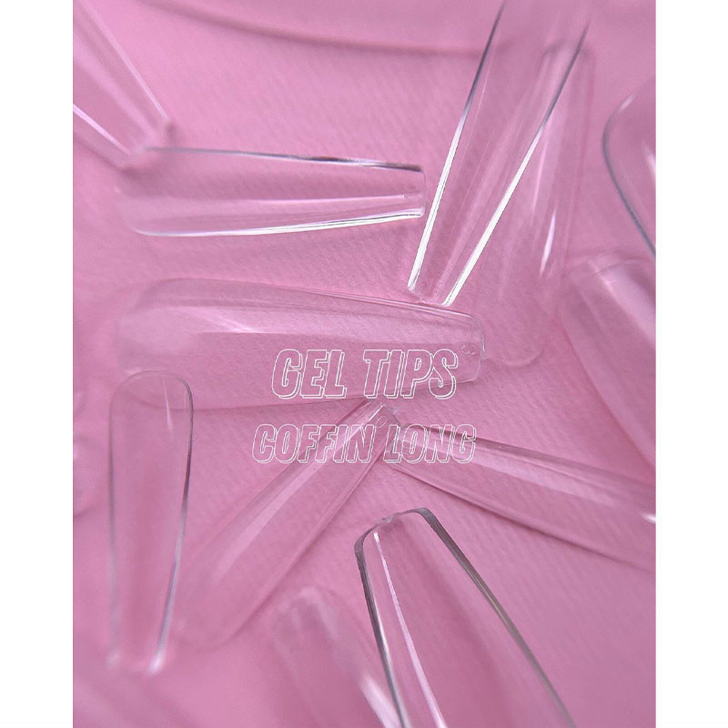 Gel-Nageltips – LunaMoon Coffin Long – 500 Stk