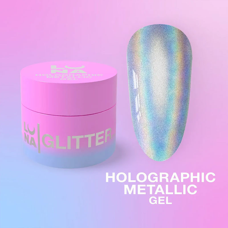 Гель-краска для ногтей – LUNAMOON Holographic Metallic Gel – 5 ml